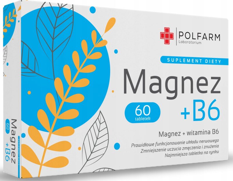 Magnez + b6 60 tabletek STRES PRZEMĘCZENIE SKURCZE